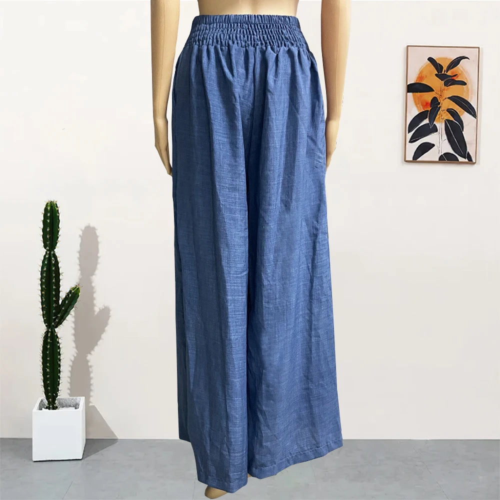 High Waist Wide Leg Summer Chic Pants By Pave Hawk