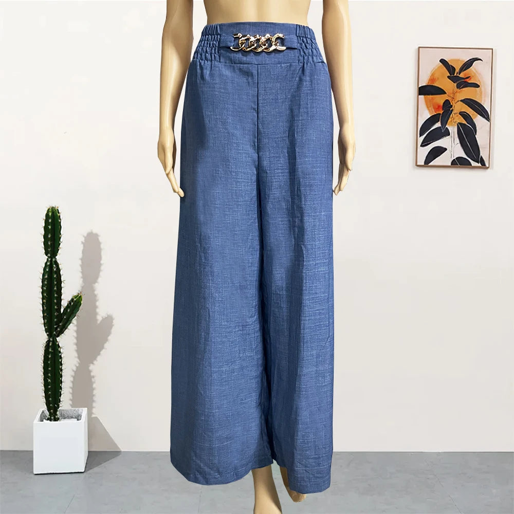 High Waist Wide Leg Summer Chic Pants By Pave Hawk