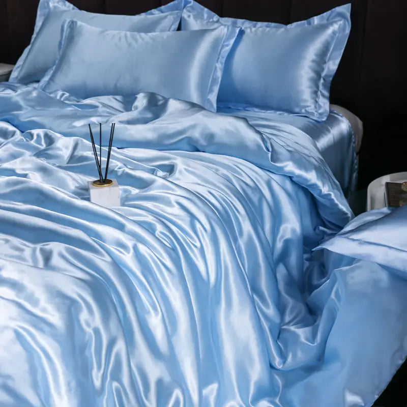 Luxury Set Satin Duvet Cover Bedding Set With Pillowcase