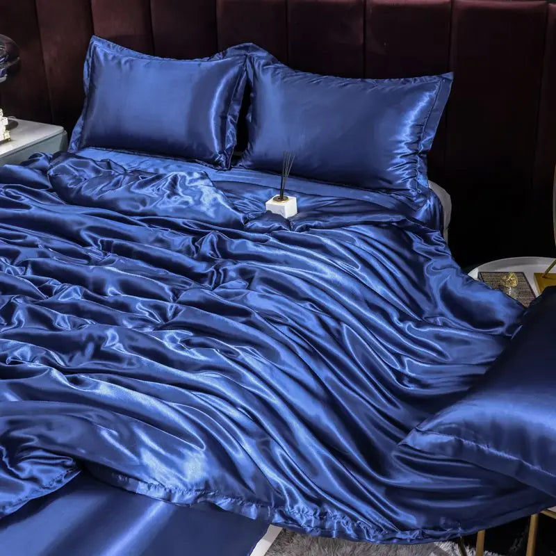 Luxury Set Satin Duvet Cover Bedding Set With Pillowcase