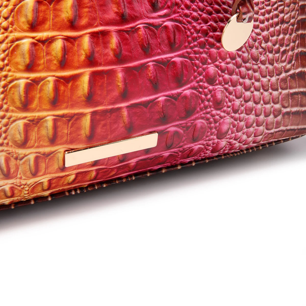 Mieshcel Kora Ombre Crocodile Embossed Boston Handbag