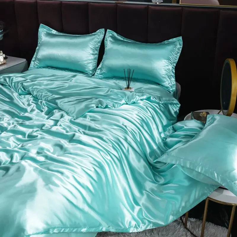 Luxury Set Satin Duvet Cover Bedding Set With Pillowcase