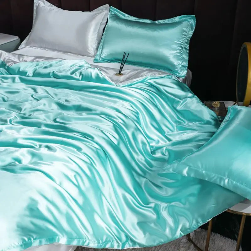 Luxury Set Satin Duvet Cover Bedding Set With Pillowcase