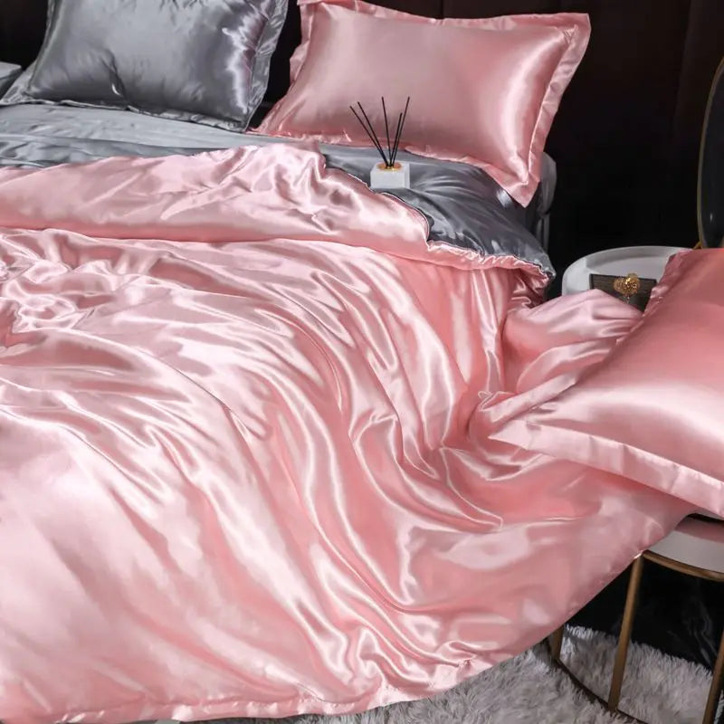 Luxury Set Satin Duvet Cover Bedding Set With Pillowcase