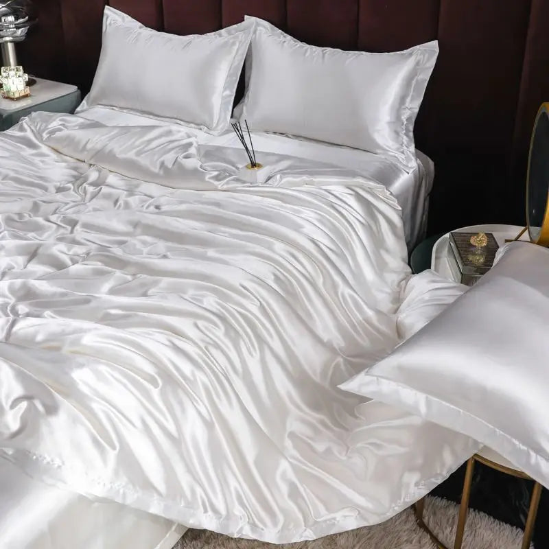 Luxury Set Satin Duvet Cover Bedding Set With Pillowcase