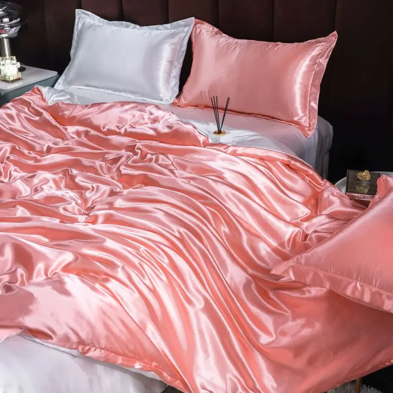 Luxury Set Satin Duvet Cover Bedding Set With Pillowcase