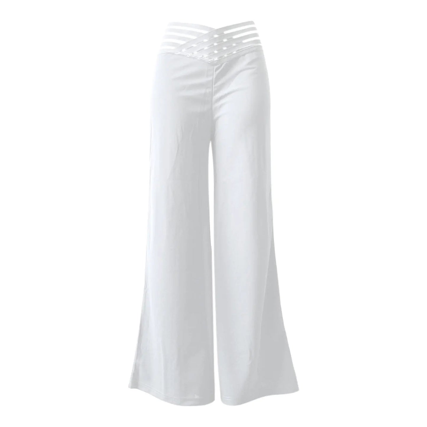 High Waist Flared Waist Strap Pants By Pave Hawk
