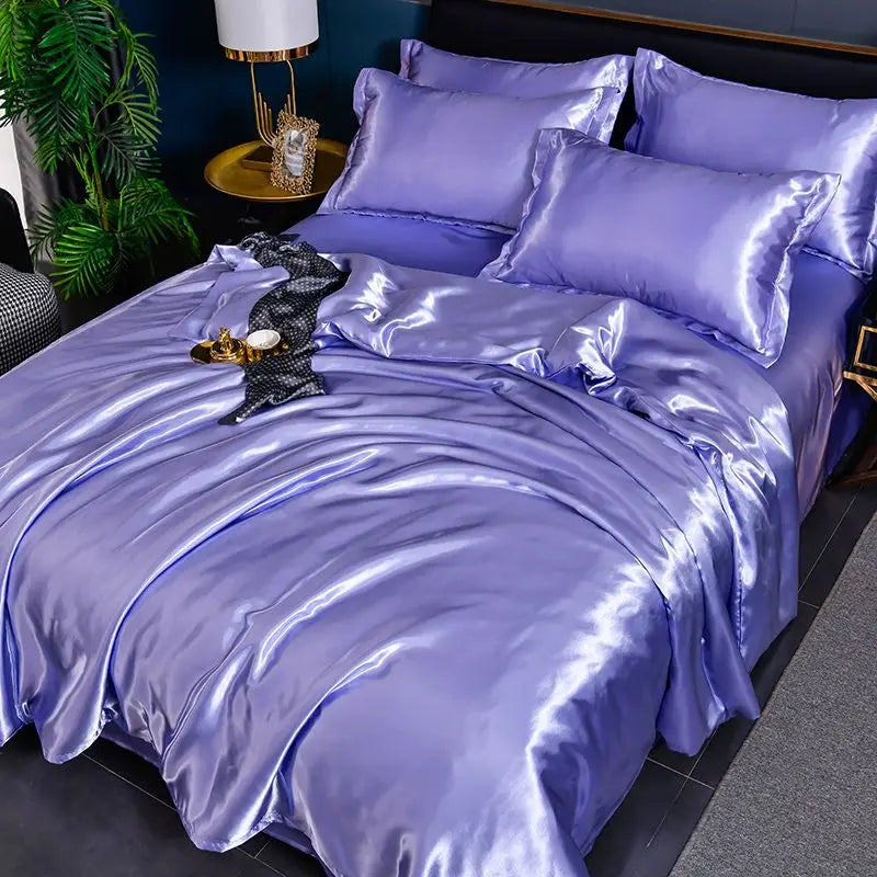 Luxury Set Satin Duvet Cover Bedding Set With Pillowcase