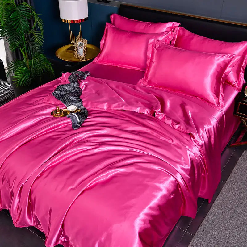 Luxury Set Satin Duvet Cover Bedding Set With Pillowcase