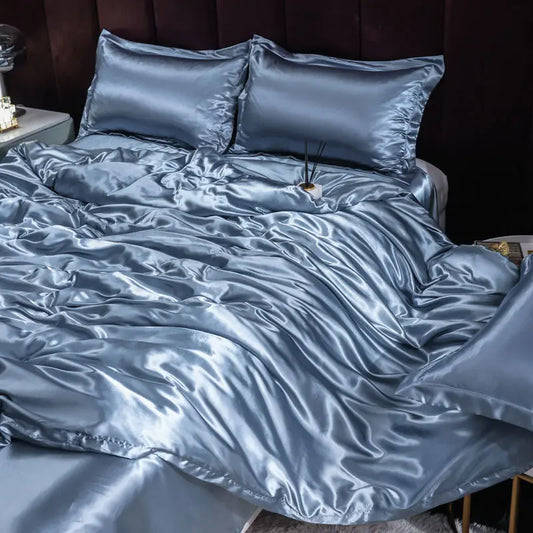 Luxury  Set Satin Duvet Cover Bedding Set With Pillowcase