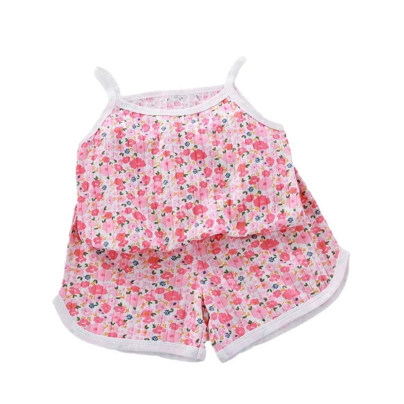 Baby Girls Sleeveless Top + Shorts 2 PC Girls Set By Bonkawoo