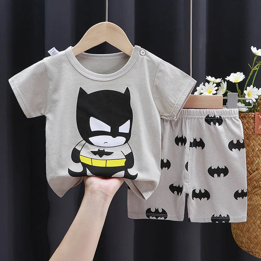 Boys Cartoon Print T Shirt Set