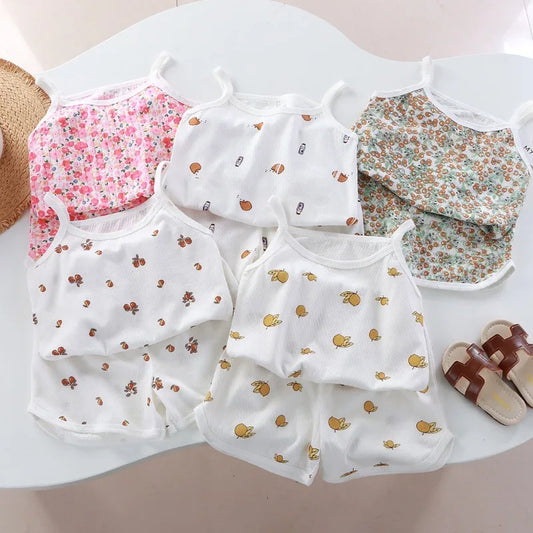 Baby Girls Sleeveless Top + Shorts 2 PC Girls Set By Bonkawoo