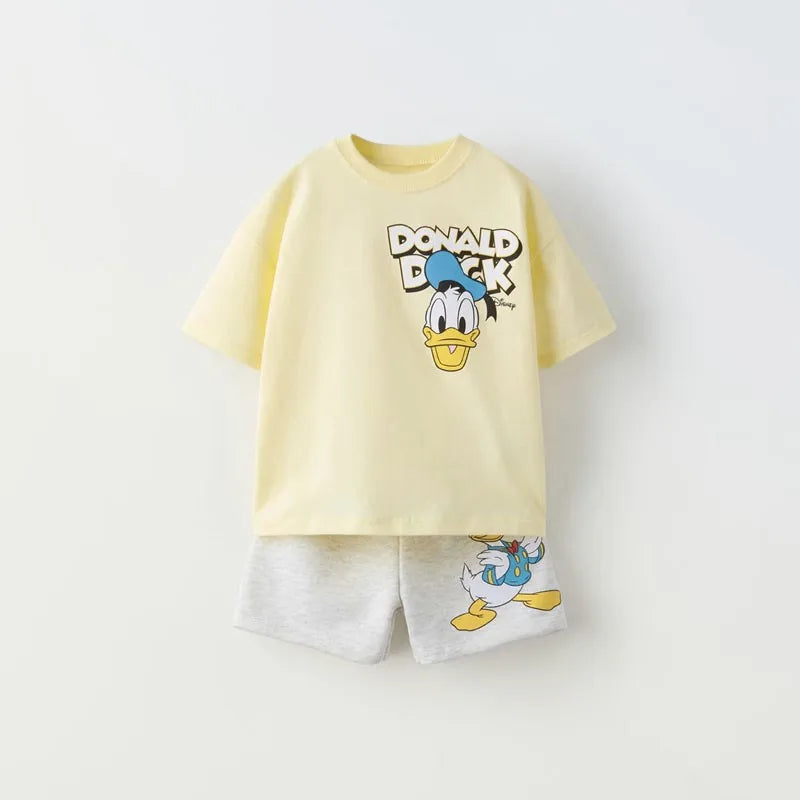 Marvel Boy Short Sleeved Tee Shirts +shorts 2PC By Miniso