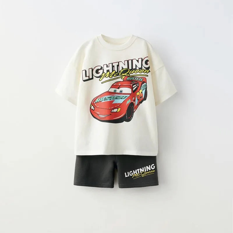 Marvel Boy Short Sleeved Tee Shirts +shorts 2PC By Miniso