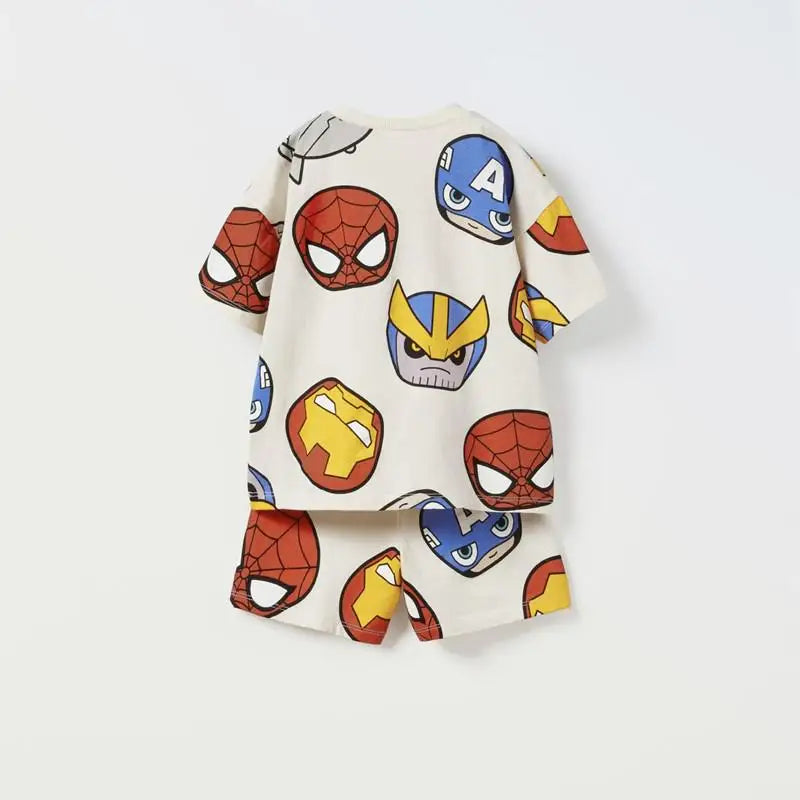 Cartoon Print T-shirt + Shorts 2PC Set By Miniso
