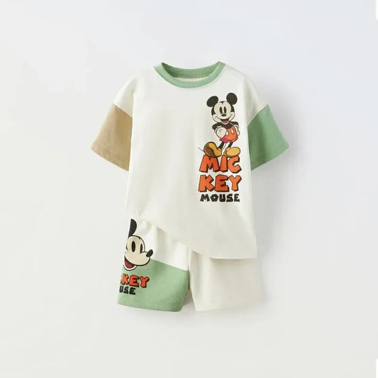 Cartoon Print T-shirt + Shorts 2PC Set By Miniso
