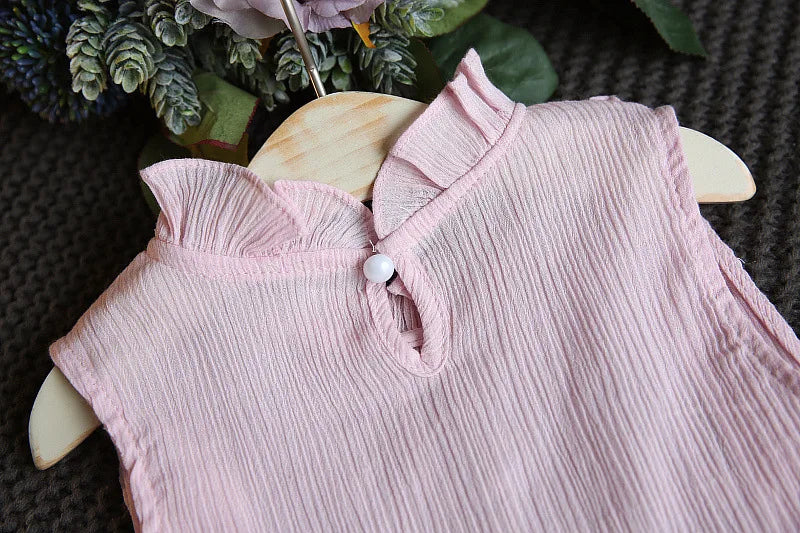Baby Girls Ruffled Top + Shorts Outfit By Oopsmile