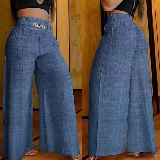 High Waist Wide Leg Summer Chic Pants By Pave Hawk