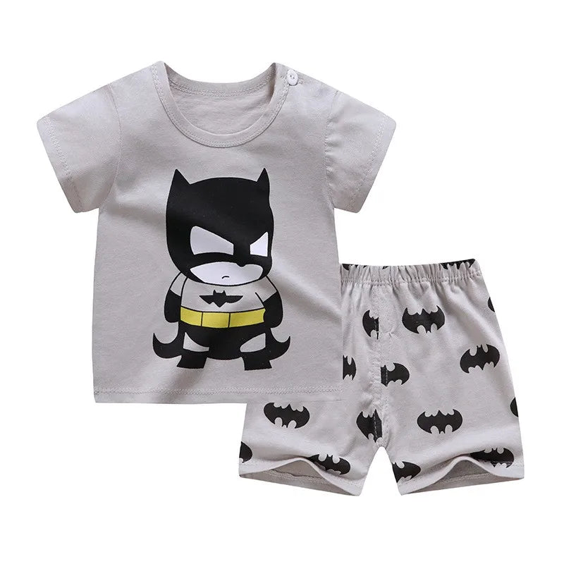 Boys Cartoon Print T Shirt Set