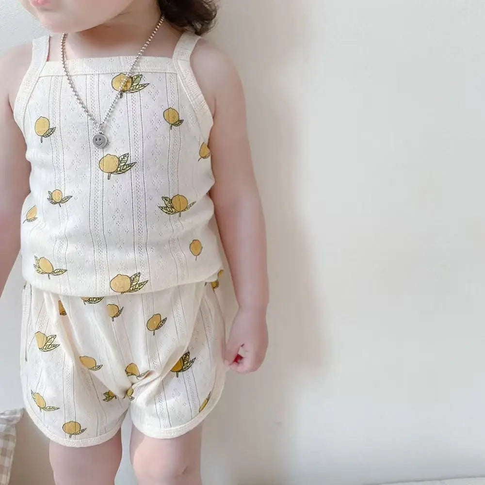 Baby Girls Sleeveless Top + Shorts 2 PC Girls Set By Bonkawoo