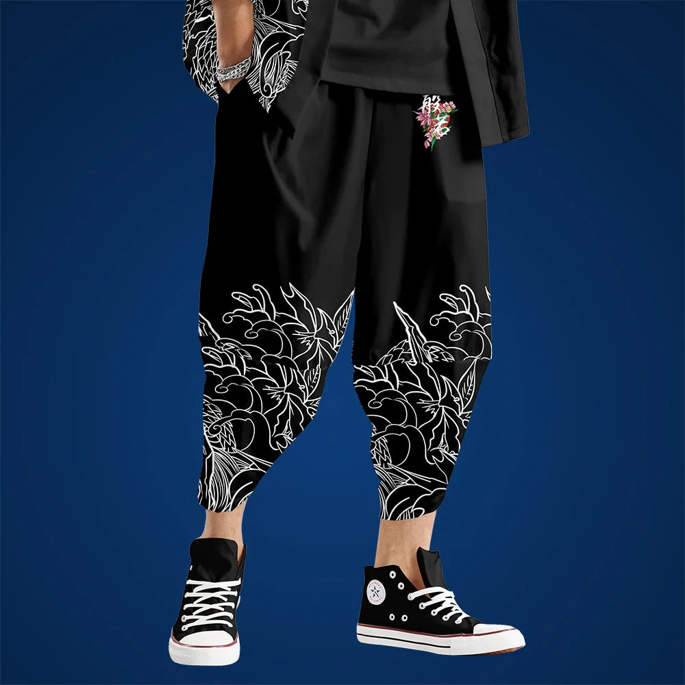 Vintage Japanese Kimono Pants By Nifineo Brown